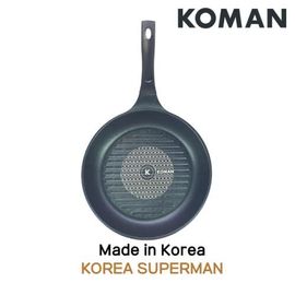 [KOMAN] BlackWin Titanium Coated Grill Pan 28cm - Nonstick Cookware 6-Layers Coationg Frying Pan - Made in Korea